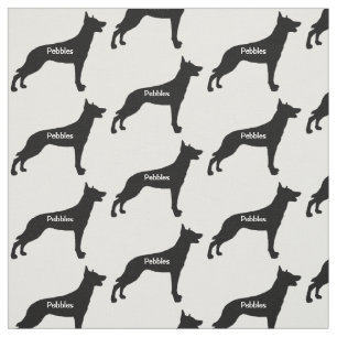 Custom belgische Malinois Hunde-Silhouette Stoff
