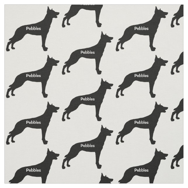 Custom belgische Malinois Hunde-Silhouette Stoff (Muster)