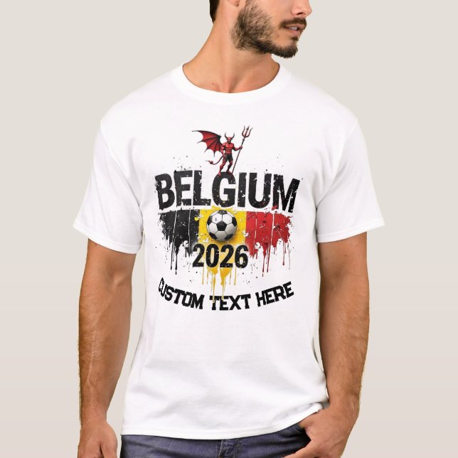 Custom Belgium National Soccer Football Team Fan T-Shirt (Vorderseite)