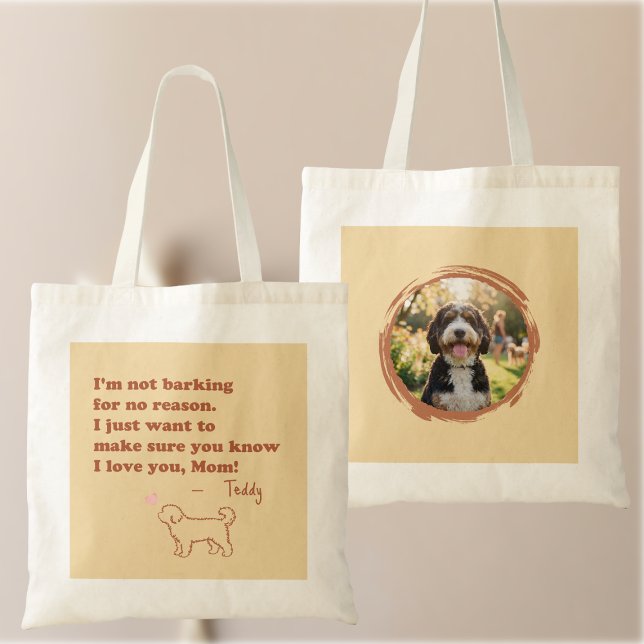 Custom Bernedoodle Mom Tote Bag with Pet Photo Tragetasche (Von Creator hochgeladen)