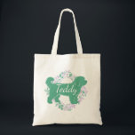 Custom Bernedoodle Tote Bag Soulful Memory Name Tragetasche<br><div class="desc">arry the love of your best friend wherever you go with this custom Bernedoodle tote bag. Featuring a matcha green silhouette on one side and your soulful heart dog's photo on the other, it’s a beautiful tribute to your bond. The muted pastel wreath adds a touch of soft elegance to...</div>