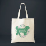 Custom Bernedoodle Tote Bag Soulful Memory Name Tragetasche<br><div class="desc">arry the love of your best friend wherever you go with this custom Bernedoodle tote bag. Featuring a matcha green silhouette on one side and your soulful heart dog's photo on the other, it’s a beautiful tribute to your bond. The muted pastel wreath adds a touch of soft elegance to...</div>
