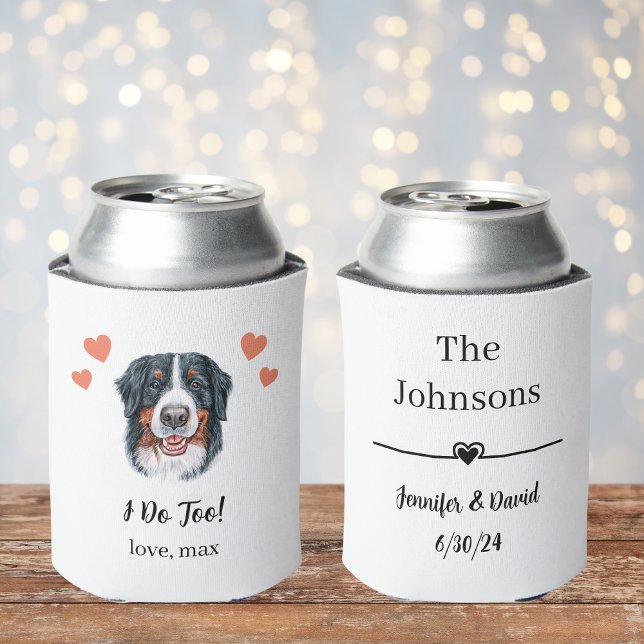 Custom Bernese Mountain Dog Pet Wedding Can Cooler Dosenkühler (Von Creator hochgeladen)