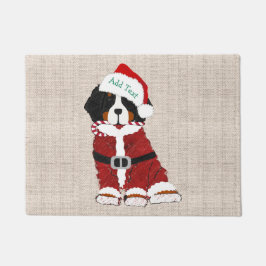 Custom Bernese Mountain Dog Santa Paws Fußmatte