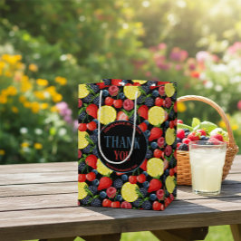 Custom Berries & Citrus Pattern Paper Gift Bag Mittlere Geschenktüte