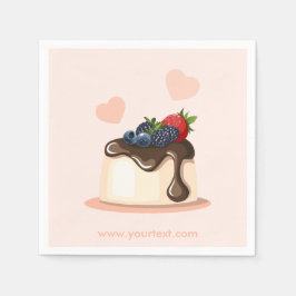 Custom Berry Dessert Illustration Paper Napkin Serviette