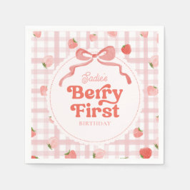 Custom Berry First Birthday Party Napkins Serviette