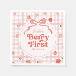 Custom Berry First Birthday Party Napkins Serviette