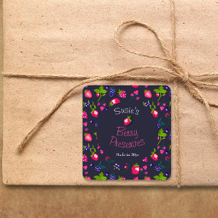 Custom ・ Berry reserviert DIY Canning Quadratischer Aufkleber