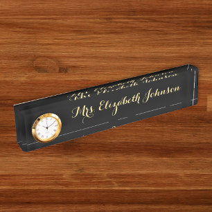 Custom Beruflich Black Elegant Teacher School Namensplakette