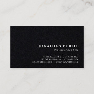 Custom Beruflich Elegane Luxe Premium Black Visitenkarte