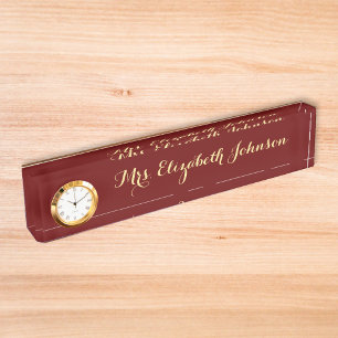 Custom Beruflich Elegante Script Teacher School Namensplakette