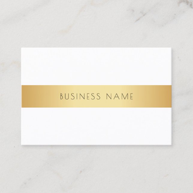 Custom Beruflich Moderne Elegante Gold Weiß Visitenkarte (Vorderseite)