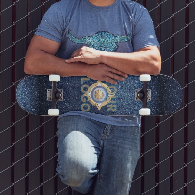 Custom Beruflich Navy Blue Glitzern Office Skateboard (Außenbereich 3)