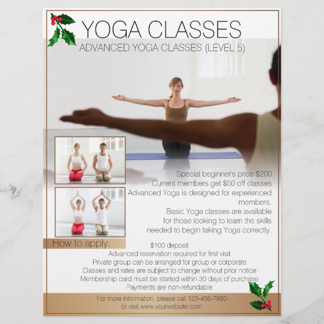Custom beruflich Yoga Class Weihnachts-Flyer Flyer (Vorne)