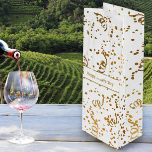 Custom Besondere Anlass Gold Confetti Streamers Geschenktüte Für Weinflaschen