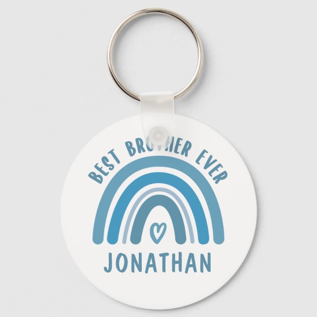 Custom Best Brother je Rainbow Brother Geschenke Schlüsselanhänger (Vorderseite)