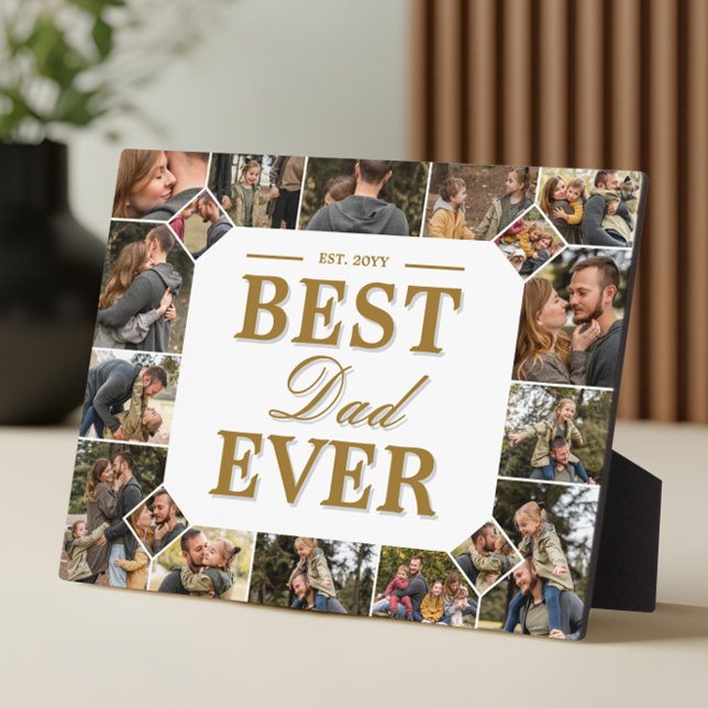 Custom Best Dad Ever Family Photo Collage Keepsake Fotoplatte (Best Dad Ever Father's Day Photo Frame Collage)
