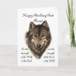 Custom Best Friend Birthday - Wolf und Pack Quote Karte<br><div class="desc">Für die Stärke des Wolfs ist das Pack und die Stärke des Packs ist der Wolf Wolf und Pack Zitat - Tiersammlung</div>