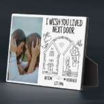 Custom Best Friend Geschenk ich wünschte, Sie lebe Fotoplatte<br><div class="desc">Das Custom 12x18 Easel "I want you Lived Next Door" ist mehr als nur ein Geschenk; es ist ein Symbol für Ihre unzerbrechliche Bindung. Überraschen Sie Ihren besten Freund mit einem personalisierten Sake, den sie für immer schätze. Feiern Sie Ihre besten Freunde für immer mit unserem personalisierten 12x18, eine herzliche...</div>