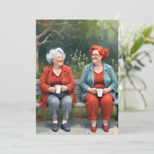 Custom Best Friend Miss You Older Ladys Card Ankündigung