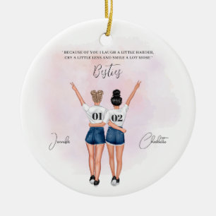 Custom Best Friend Portrait Keramik Ornament
