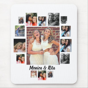 Custom Best Friends 15 Foto Collage Mousepad