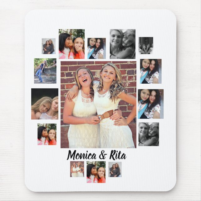Custom Best Friends 15 Foto Collage Mousepad (Vorne)