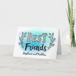 Custom Best Friends Card auf blauem Wasser Karte