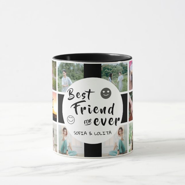 Custom Best Friends Forever 16-Foto Collage Tasse (Zentrum)