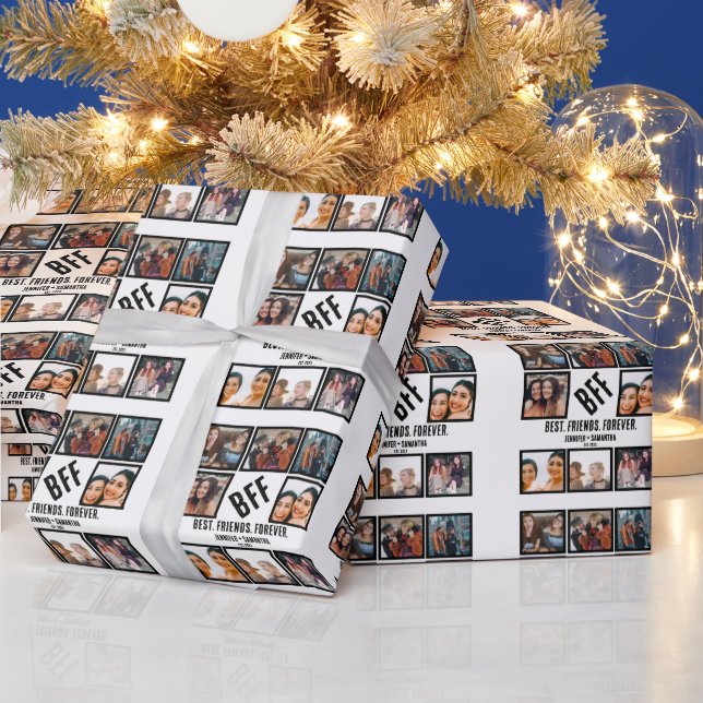 Custom Best Friends Forever BESTE FREUNDIN 8 FotoC Geschenkpapier (Feiertage)