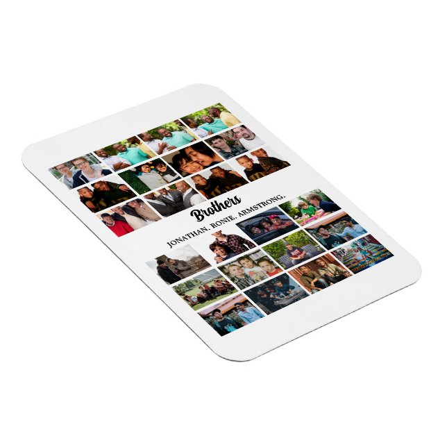 Custom Best Friends Forever Brothers Foto Collage Magnet (Rechte Seite)