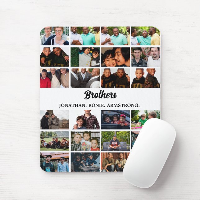 Custom Best Friends Forever Brothers Foto Collage Mousepad (Mit Mouse)