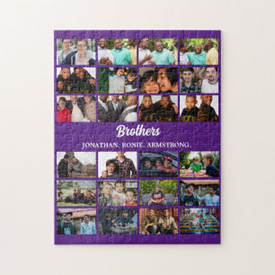 Custom Best Friends Forever Brothers Foto Collage Puzzle