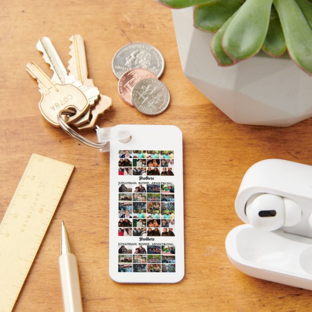 Custom Best Friends Forever Brothers Foto Collage Schlüsselanhänger (Schreibtisch)