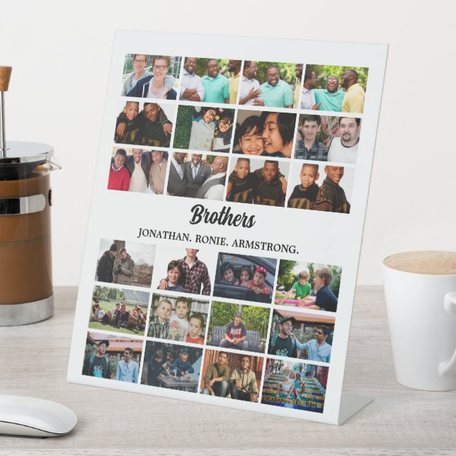 Custom Best Friends Forever Brothers Foto Collage Sockelschild (In Situ)