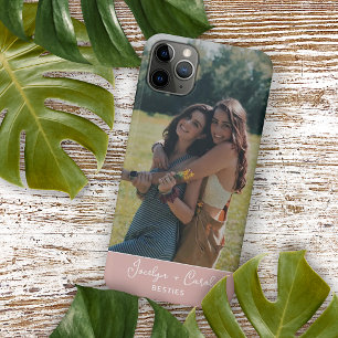 Custom Best Friends Foto on Dusty Blush Pink Case-Mate iPhone Hülle