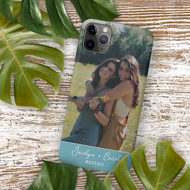 Custom Best Friends Foto on Seafoam Blue Case-Mate iPhone Hülle (Von Creator hochgeladen)