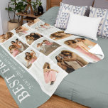 Custom Best Friends Gaben Modernes Foto Grid Fleecedecke<br><div class="desc">Erstellen Sie mit diesem modernen Foto Gitter-Template Ihren eigenen besten Freund Fleece Decke. Fügen Sie einfach 12 Ihrer Lieblingsbilder von Ihnen und Ihren Bestien hinzu, passen Sie den Namen/die Namen und das Zitat der BESTE FREUNDIN an, das derzeit lautet: "Ihr Gesicht zieht Ihren Stamm an". Alle Farben und Texte können...</div>