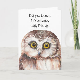 Custom Best Friends Geburtstag mit Niedlichem Owl  Karte