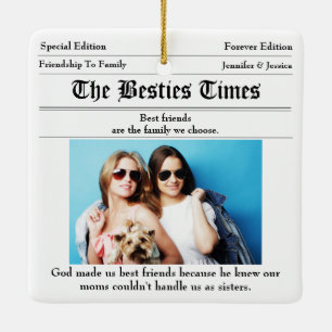 Custom Best Friends Newspaper 2 Foto Keramikornament