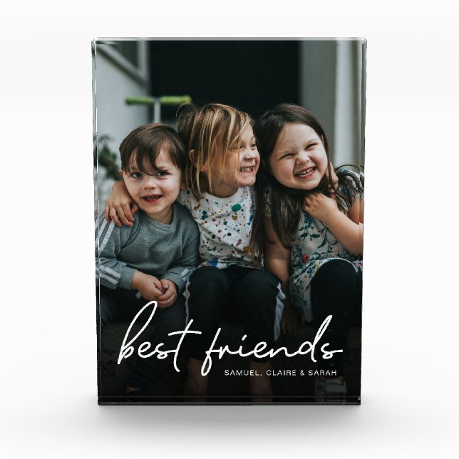 Custom Best Friends Personalized kids Friendship Fotoblock (Vorderseite)
