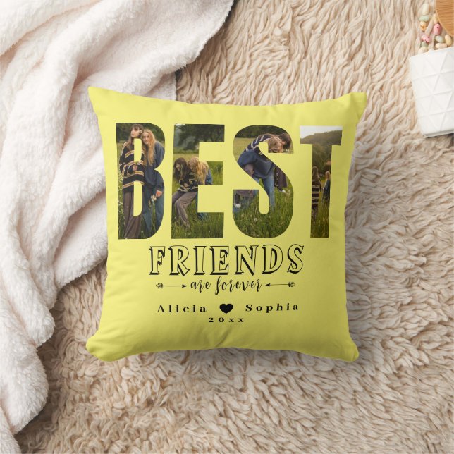 Custom Best Friends Pillow mit Namen & Foto Kissen (Decke)
