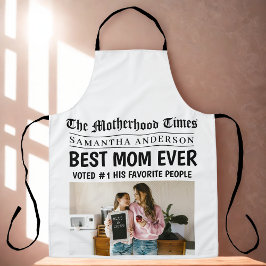 Custom "Best Mama Ever" Newspaper Headline Foto Schürze