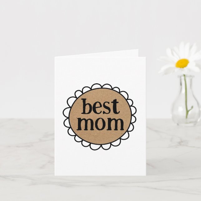 Custom BEST MAMA Muttertag skaliert Kante Karte (Kleine Pflanze)
