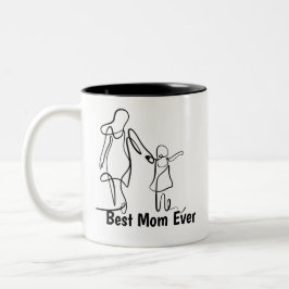Custom Best Mom Ever Two-Tone Mug, 15 oz Zweifarbige Tasse