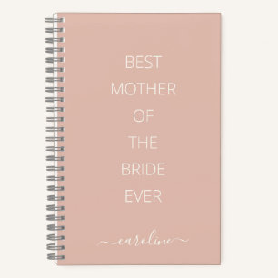 Custom Best Mother of the Bride Modern Blush Pink Notizbuch