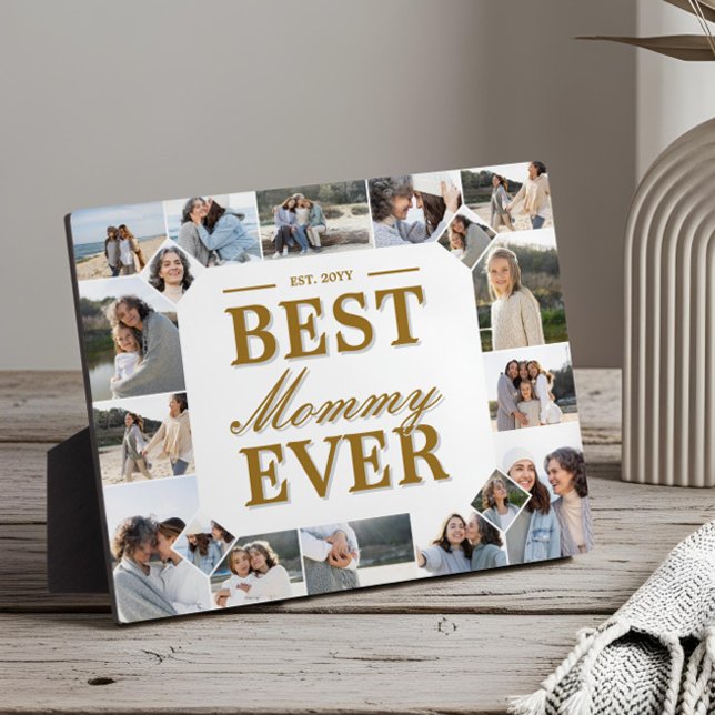 Custom Best Mummy Ever Family Photo Collage Gift Fotoplatte (Best Mommy Ever Father's Day Photo Frame Collage)