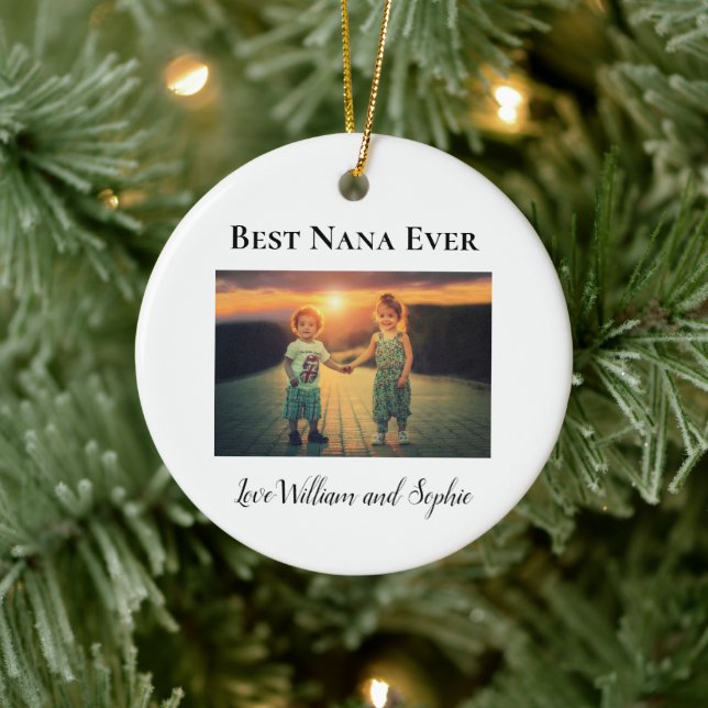 Custom Best Nana Ever Foto Keramik Ornament (Baum)