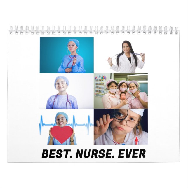 Custom Best Nurse je 6 Foto Collage Kalender (Titelbild)